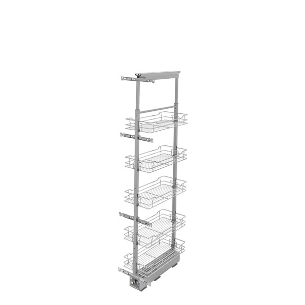 Rev-A-Shelf Steel, Silver, 11.57 in W, 58.25 in H, 21.72 in L, Silver 5758-10-CR-1 - main